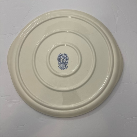MYOTT Cambridge Old England Ironstone 12” Round Cake Plate Blue Transferware - Picture 2 of 7
